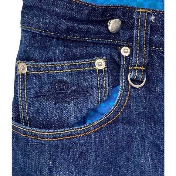 Crown Collective Jeans Mens 38x33 Blue Denim Pants Hip Hop Urban Street Flip - Picture 8 of 12